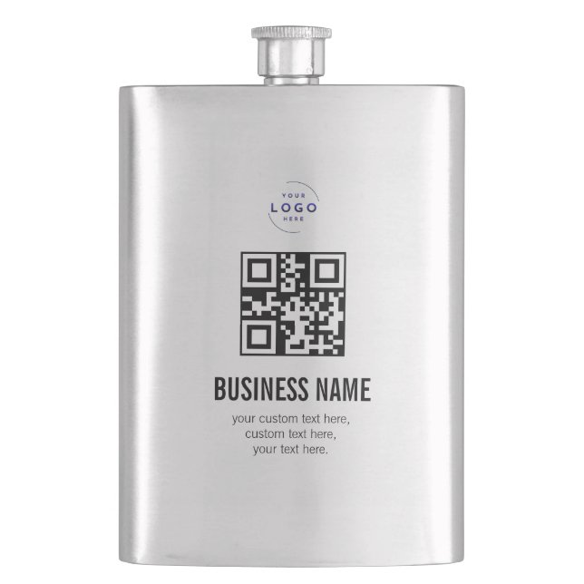 Flasque Modèle de nom de logo d'entreprise de code QR pers (devant)