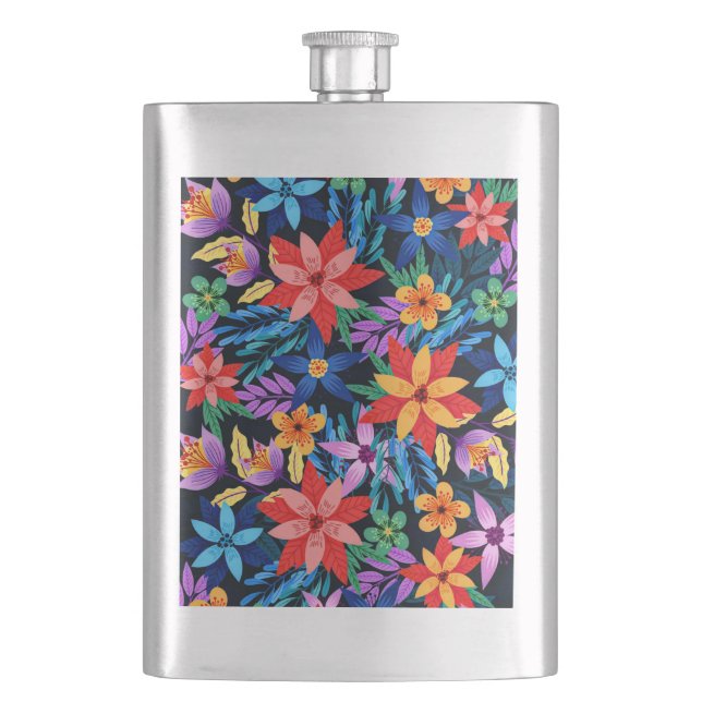 Flasque Modèle floral exotique coloré-68578 (devant)