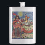 Flasque Mona Lisa Romantic Funny Art coloré<br><div class="desc">Cette merveilleuse invitation prend des éléments de la Mona Lisa et de Van Gogh's Starry nuit pour faire un thème mariage exceptionnellement unique et fantasque stationnaire pour une invitation, merci, numéro de table, et plus encore! Mona Lisa - Cette image présente la Mona Lisa avec son homme, dansant dans la...</div>