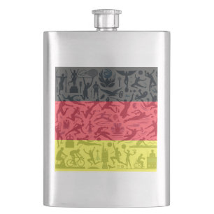 Flasque Moniteur sportif plat avec drapeau allemand