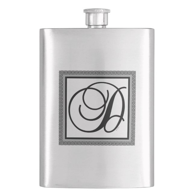 FLASQUE MONOGRAMME ALPHABET INITIAL D (devant)