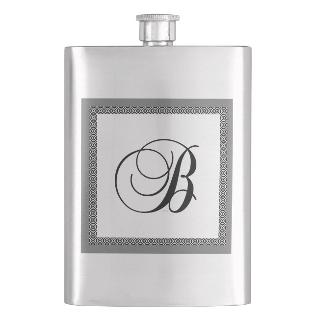 FLASQUE MONOGRAMME D'ALPHABET INITIAL B (devant)