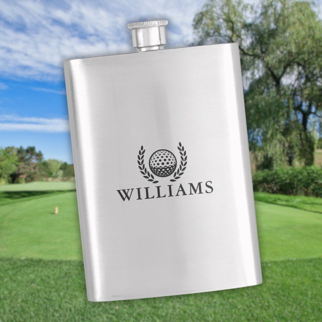 Flasque Monogramme de nom personnalisé classique (Classic Personalized Name Monogram Flask)
