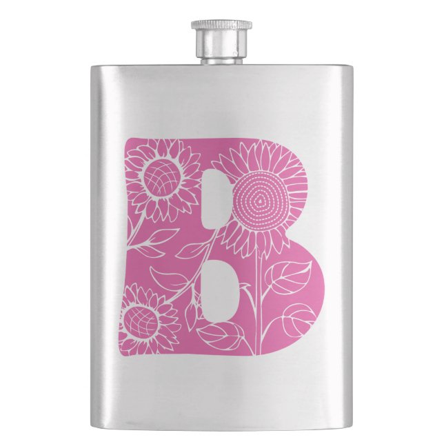 Flasque monogramme floral B lettre majuscule (devant)