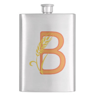 Flasque monogramme floral B lettre majuscule