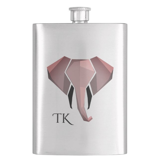 Flasque Monogramme Géométrie Tête d'éléphant (devant)