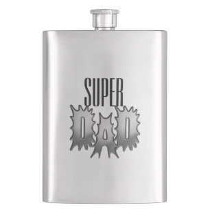 Flasque Monogramme Papa, nom ou Super