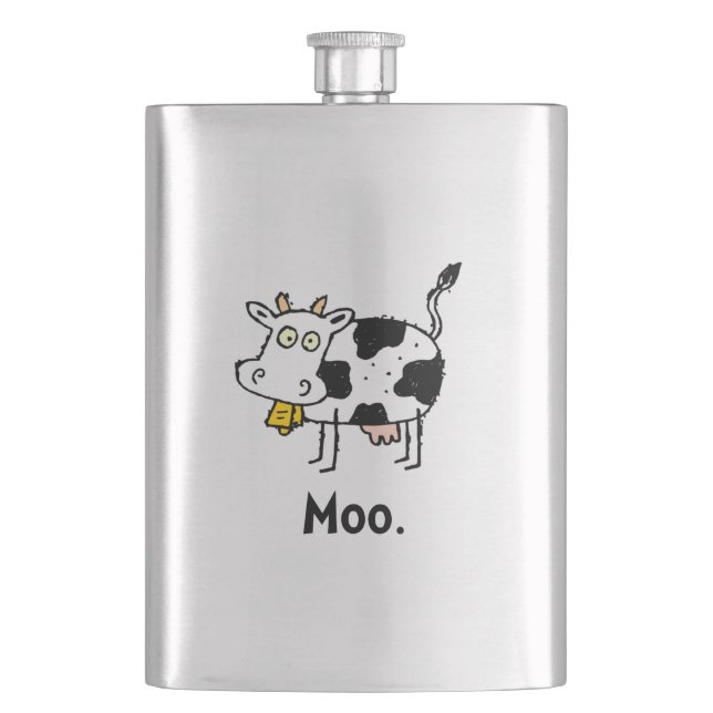 Flasque MOO de vache à bande dessinée (devant)