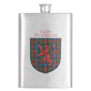 Flasque Morrison Tartan Scottish Plaid Lion Rampant