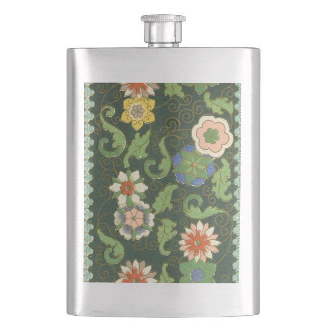 Flasque Motif antique cloisonné chinois : Vert Jade (devant)