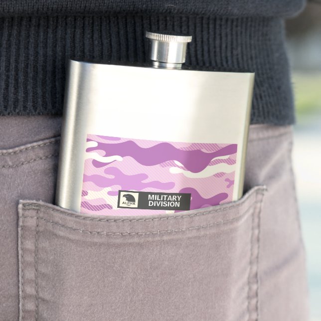 Flasque Motif de camouflage violet militaire  (En situation)