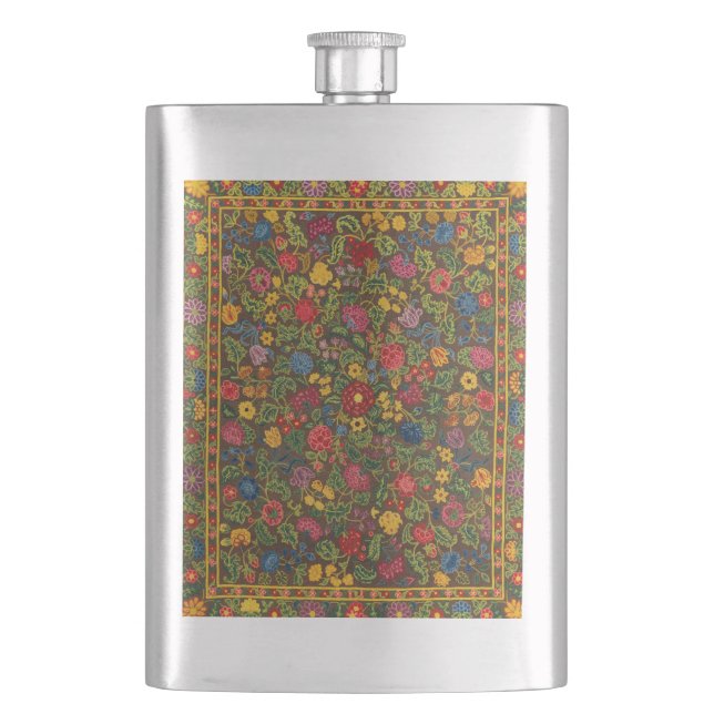 Flasque Motif de jardin botanique antique vibrant (devant)