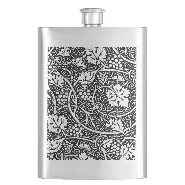 Flasque Motif de vigne de raisin noir et blanc de William  (devant)