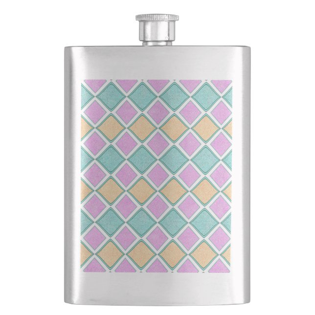 Flasque Motif diamant prisme Harlequin pastel (devant)