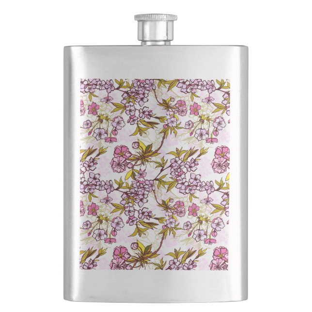 Flasque Motif en fleurs de cerisiers  (devant)