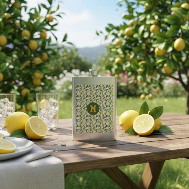 Flasque Motif Zeste de Citron (Créateur téléchargé)