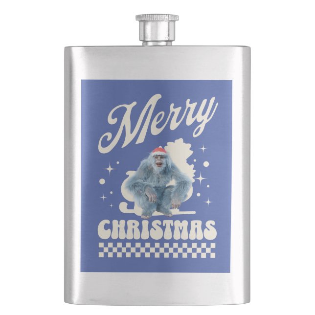Flasque Noël Yéti drôle Humour de fêtes (devant)