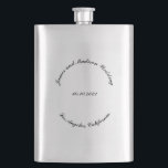 Flasque Nom de la Personnaliser, date noir lettres incurvé<br><div class="desc">Personnaliser Nom,  date noir lettres incurvées mariage Flask texte personnalisé,  personnalisez-le avec votre propre texte,  informations faveurs,  cadeaux</div>
