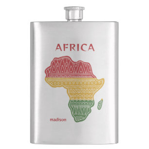Flasque Nom et texte personnalisés Afrique