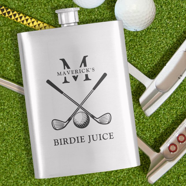 Flasque Nom & Initial Birdie Juice Golf (Créateur téléchargé)