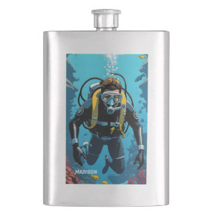 Flasque Nom personnalisé Scuba Diver
