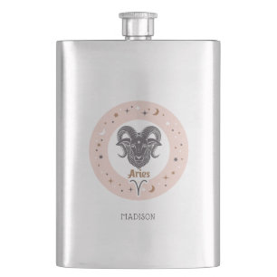 Flasque Nom personnalisé Zodiac Sign Ays