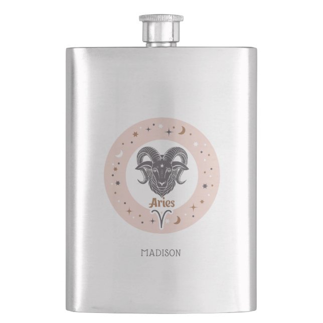 Flasque Nom personnalisé Zodiac Sign Ays (devant)