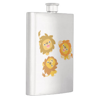 Flasque "Nous sommes ici ! !" Cute Cartoon Lions Classique