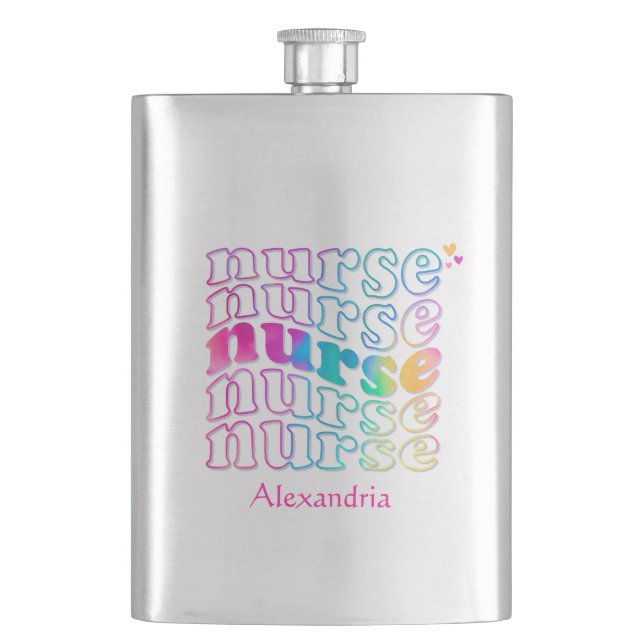 Flasque "Nurse" en Elegant Rainbow Colors (devant)