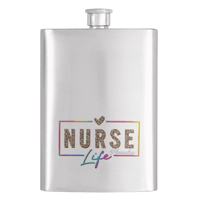 Flasque "Nurse Life" en Elegant Rainbow Colors (devant)