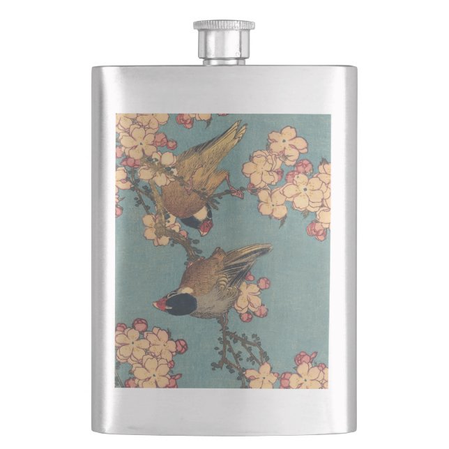 Flasque Oiseaux Fleurs Hokusai Art Japonais (devant)