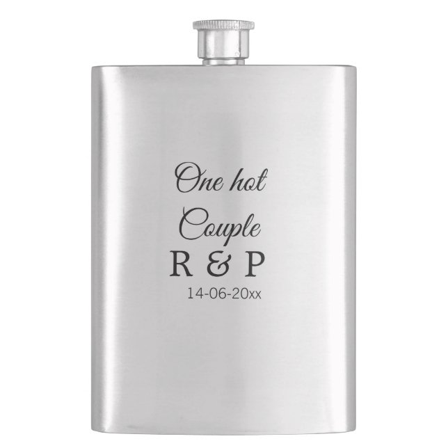 Flasque One hot add couple name initial letter text date (devant)