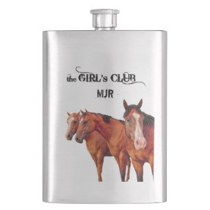 Flasque Oreille du cheval de l'Ouest pour les filles Monog