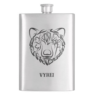 Flasque Ours tribal noir et blanc