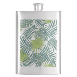 Flasque Palm Tree Fronds Peinture hawaïenne