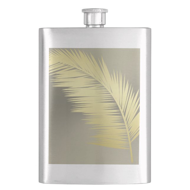 Flasque Palm Tropical d'or feuille (devant)