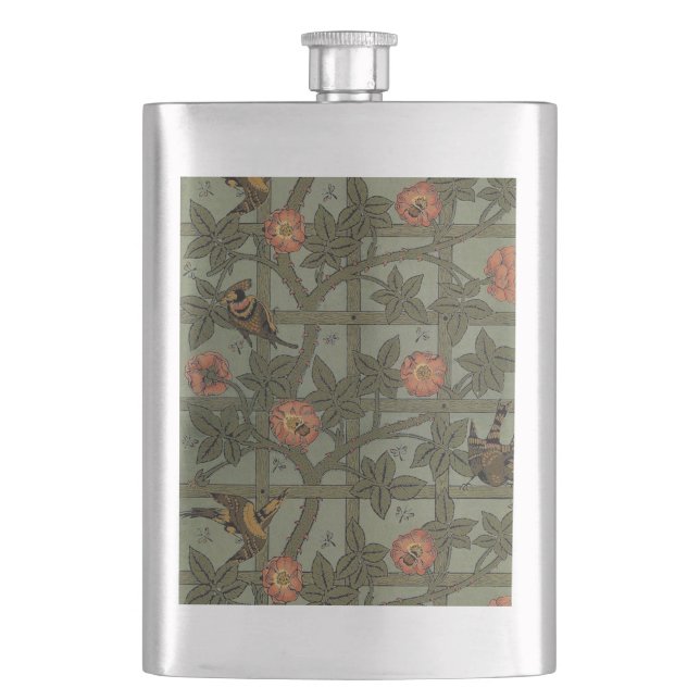 Flasque Papier peint à motif treillis de William Morris (devant)