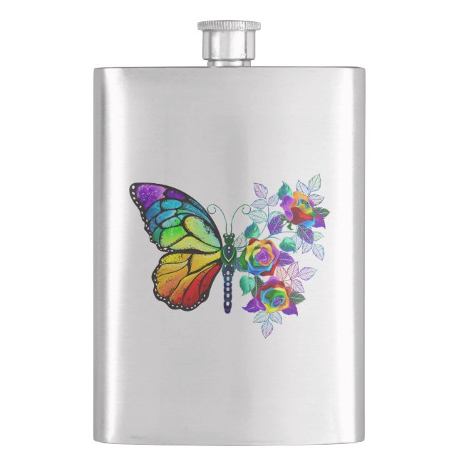Flasque Papillon arc-en-ciel (devant)