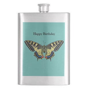 Flasque Papillon jaune et noir   