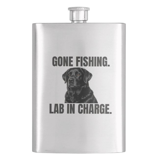 Flasque Parti Pêcher. Labo en Charge. Black Lab Inox (devant)