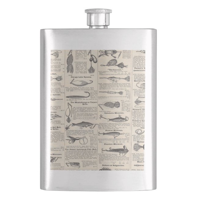 Flasque Pêche vintage leures : pêcheur d'antiquité des ann (devant)