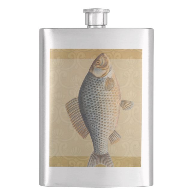 Flasque peinture de pêche de carpe dessin d'eau douce  (devant)