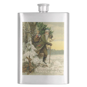 Flasque Père Noël vintage Noël victorien vacances Arbre 