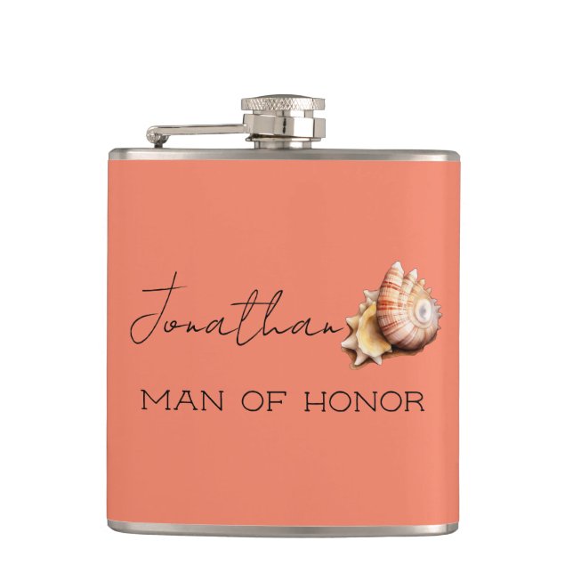 Flasque personnalisée pour homme d'honneur avec co (Devant)