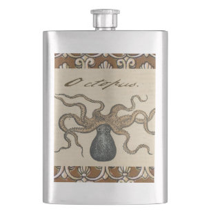 Flasque Pieuvre Kraken Antique Faune Marine Côtière