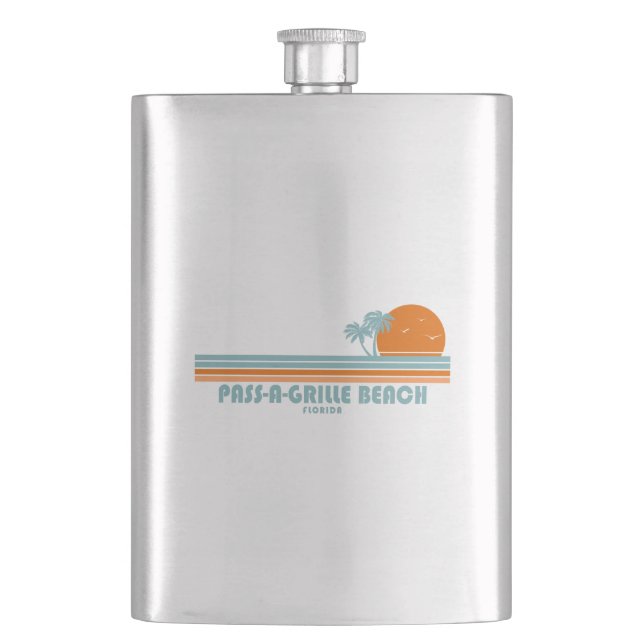 Flasque Plage de Pass-a-Grille Floride Soleil Palmiers (devant)