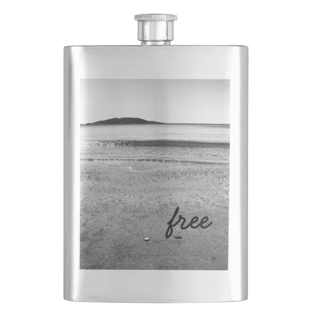 Flasque Plage de sable noir et blanc (devant)