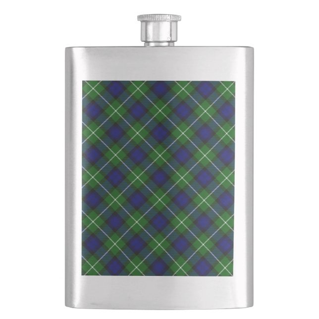 Flasque Plaid vert bleu Lamont tartan (devant)