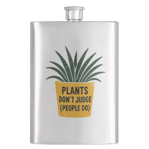 Flasque Plantes drôles ne jugent pas l'art de tampon encre