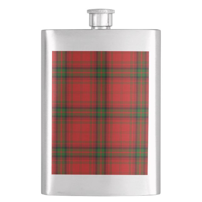 Flasque Plaque rouge vert tartan MacDougall (devant)